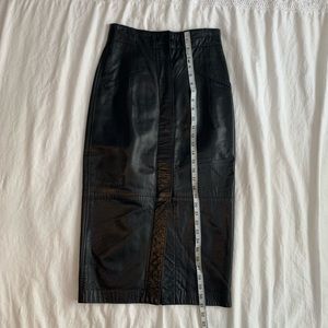 Ann Taylor Black Leather Skirt